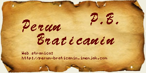 Perun Bratičanin vizit kartica